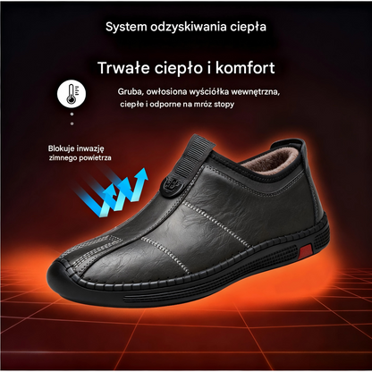 Męskie luksusowe zimowe skórzane buty z ociepleniem 2026 – zapewniają wsparcie łuku stopy, poprawiają postawę i gwarantują komfortowe chodzenie przez cały dzień!