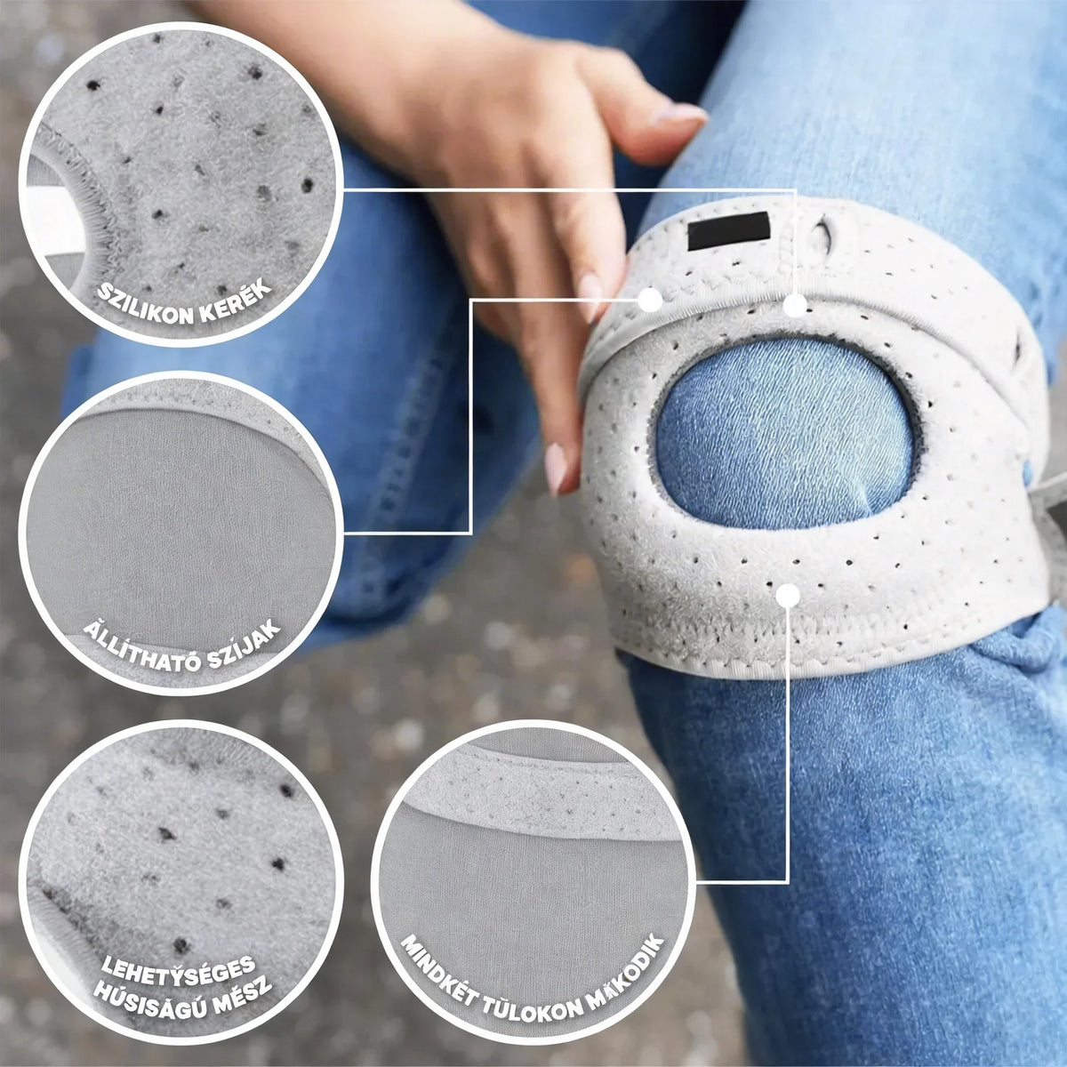 Regulowany stabilizator rzepki 3D Modanico™ (Uwaga: jedno zamówienie zawiera dwie sztuki – na lewe i prawe kolano)